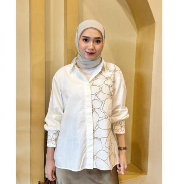 KEMEJA Cntikk- Kalsandffrey Luisa เสื้อเชิ้ตผู้หญิง เสื้อเชิ้ตผู้หญิง Aesthetic Earth Tone