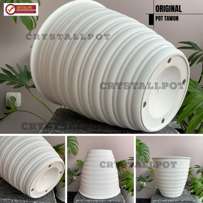 Gardenfil White Wasp Flower Pot Tall (Pirus) 30Cm