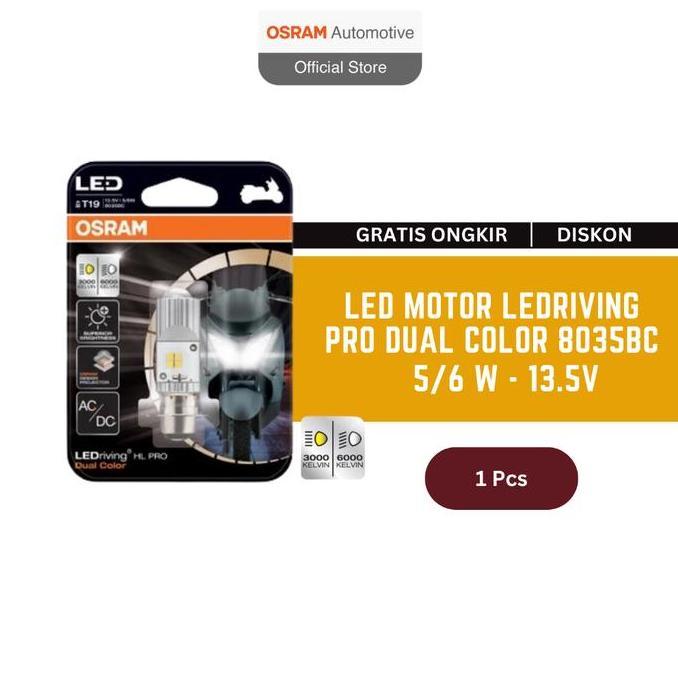 Osram ไฟ LED มอเตอร์ไซค์ T19 H6 M5 K1 LEDriving T19 PRO สีคู่