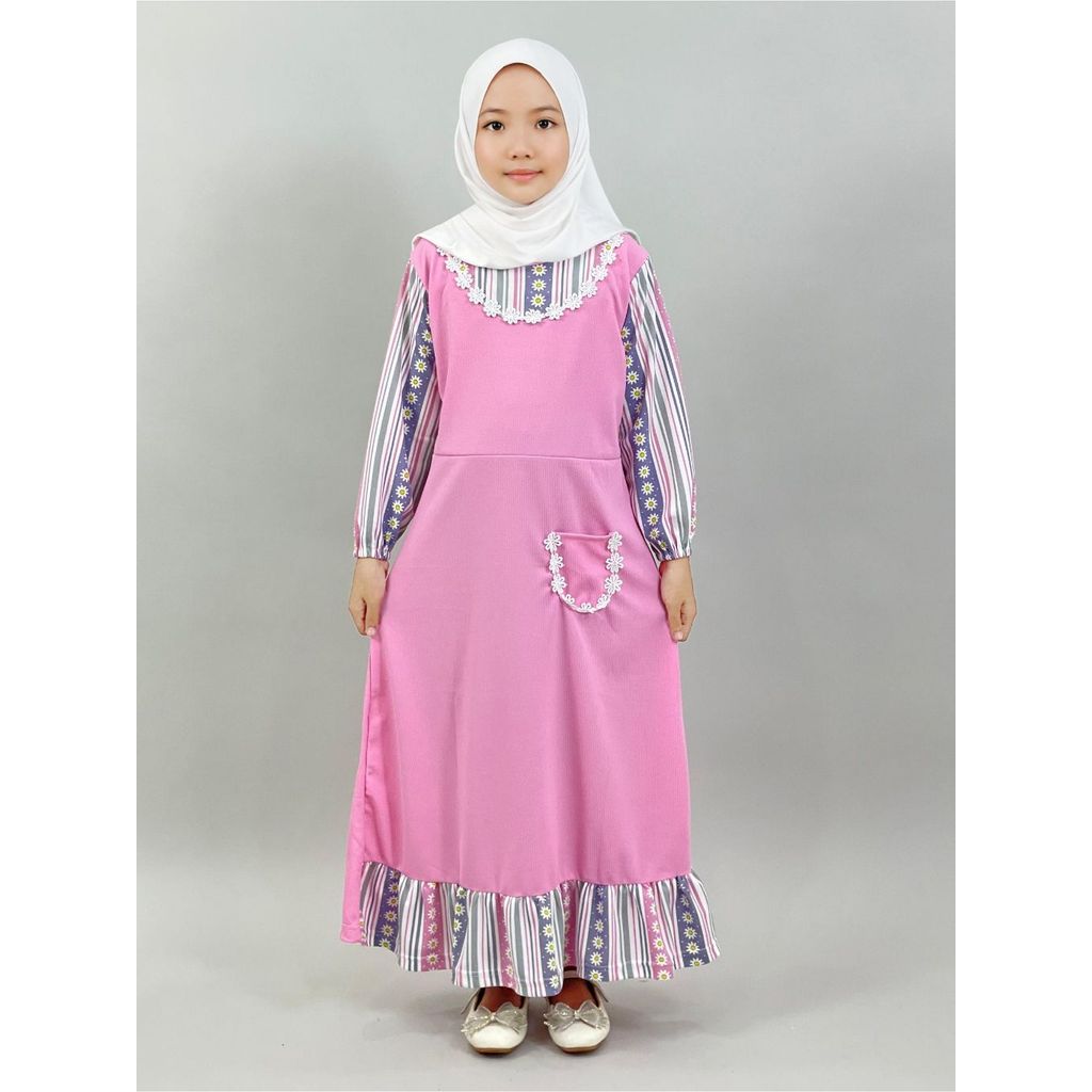 CKids Aisyah เดรสลายดอกไม้สําหรับเด็กผู้หญิง
