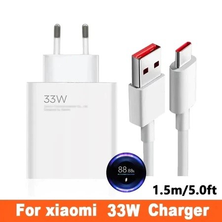 XIAOMI 33W CHARGER TYPE C CABLE FAST CHARGING HANDPHONE CHARGER