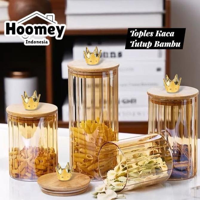 Hoomey Aesthetic Glass Jar ฝาปิดสุญญากาศภาชนะคุกกี้ Eid Bread Glass Jar