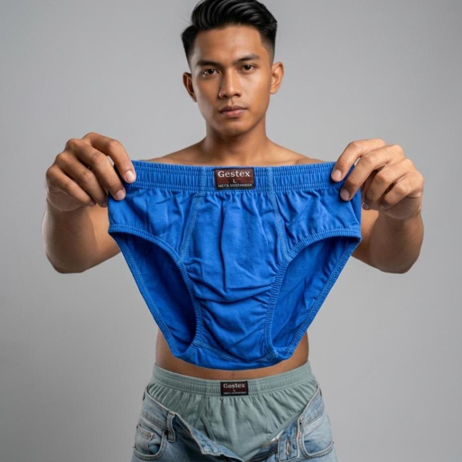 3 ชิ้นผู้ชาย Cd ชุดชั้นในชาย Gestex Original สบายวัสดุขนาด ML Xl 3L 4L 5L Sku - 044
