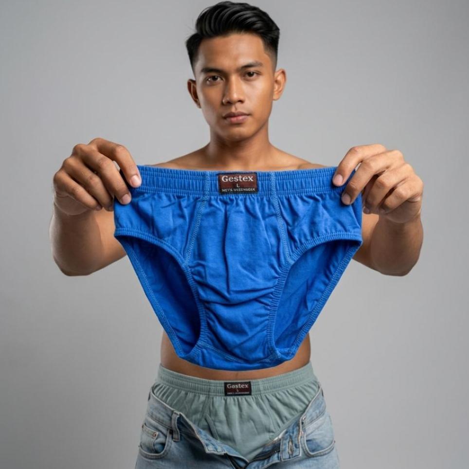3 ชิ้นผู้ชาย Cd ชุดชั้นในชาย Gestex Original สบายวัสดุขนาด ML Xl 3L 4L 5L Sku - 016