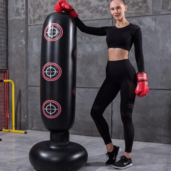 TJANMON Punching Bag Pole Punching Bag Boxing Punch Target Inflatable 1.6 M