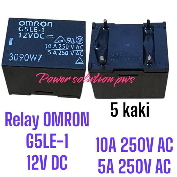 รีเลย์สําหรับ Ups รีเลย์ OMRON G5LE-1 12VDC 10A 250VAC 5pin / 5 ขารีเลย์ SPDT 10A คอยล์ 12V DC