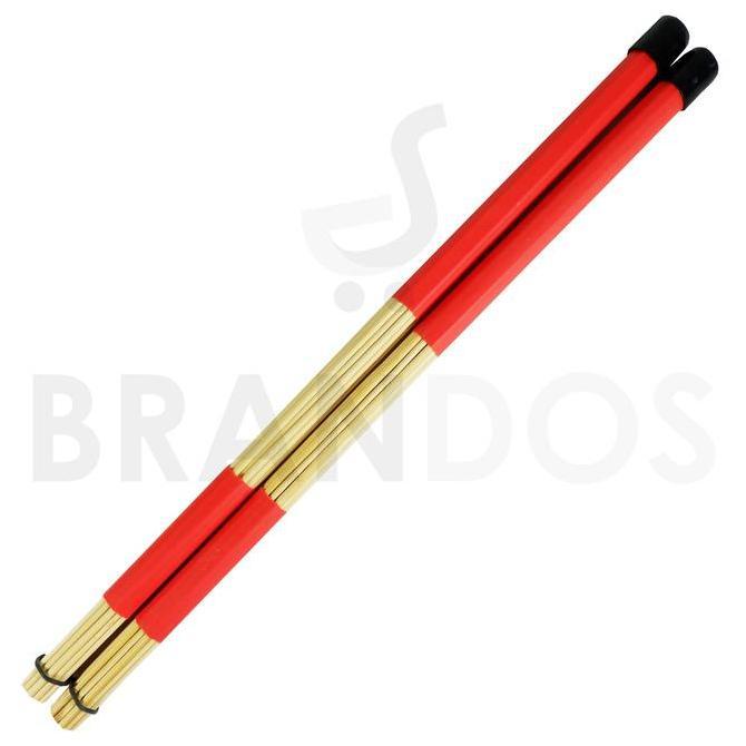 MERAH Stick Drum Brush Rod Dowel Rute Bamboo Stick STKD-22 สีแดง