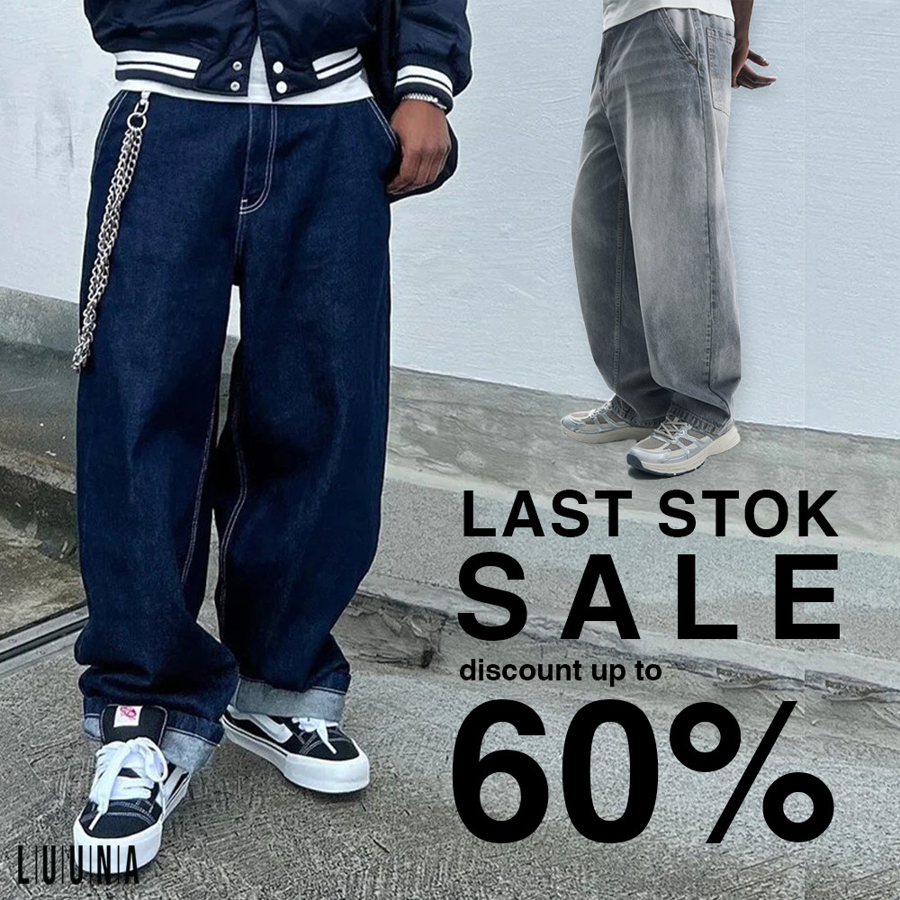 Luunashop Bershka กางเกงยีนส์ผู้ชาย Faded Skater