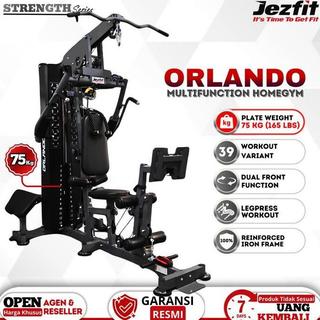 Jezfit Home Gym Orlando 165LBS Alat Fitness 75KG Plate Weight Stack Multifungsi 1 Station Include Legpress Function - Alat Gym Rumahan