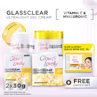 Buy Glow & Lovely GlassClear Ultralight Gel Cream 30g Twinpack Free Sun UV SPF35 Vit C 7g