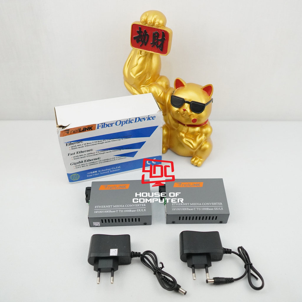 FIBER OPTIC CONVERTER HTB-GS03 A+B NETLINK GIGABIT OPTICAL RJ45