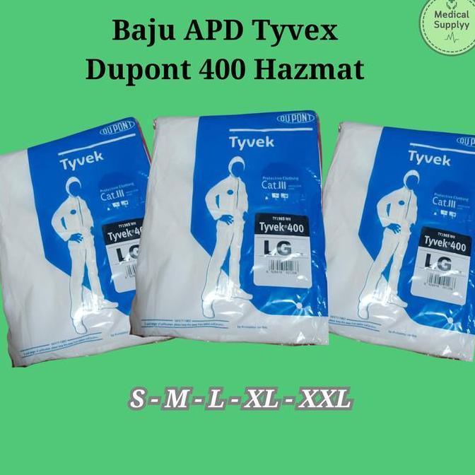 Hazmat Coverall Dupont Tyvek 400 TY198S WH (สีขาว) ซีล