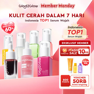 Glad2Glow Serum Series-Peeling| Exfoliating | Mencerahkan Wajah | Retinol |Niacinamide| Dark Spot | Acne | Jerawat Glowing Brightening Glow G2G