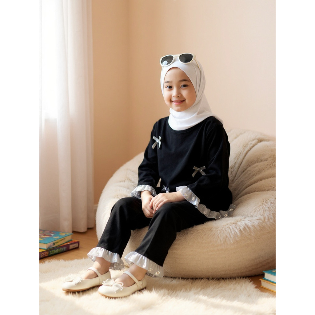 CKids ชุดริบบิ้นนัวเนียแขนยาวสําหรับเด็กผู้หญิง