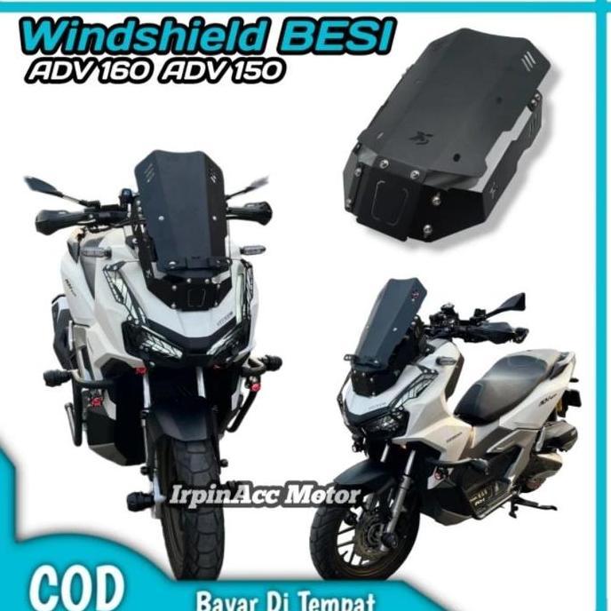 กระจกบังลม Adv 160 Adv 150 Front Shield Morvell Model Full Black Iron