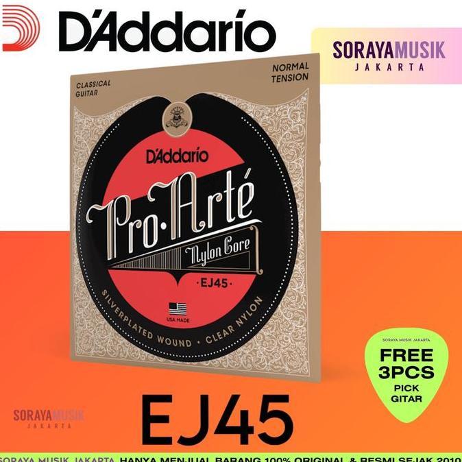 Daddario EJ45 Pro Arte ปกติความตึงเครียดเงินชุบแผลไนลอนใส