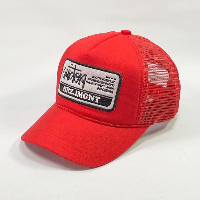 MERAH RED TRUCKER HAT MENS NET HAT ORIGINAL RED DISTRO MENS NET HAT