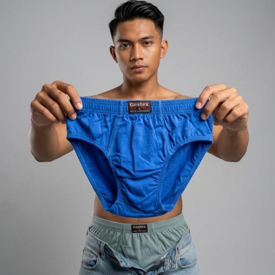 3 ชิ้นผู้ชาย Cd ชุดชั้นในชาย Gestex Original สบายวัสดุขนาด ML Xl 3L 4L 5L Sku - 020