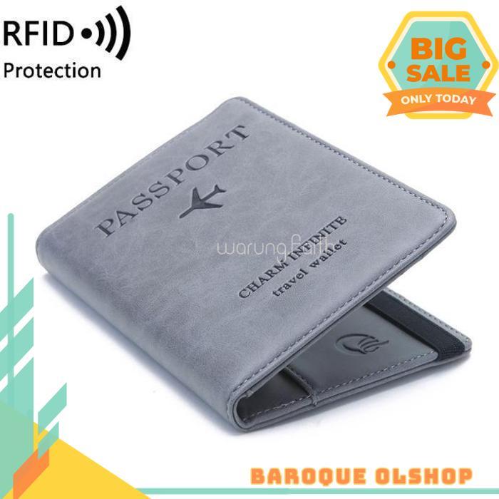 PASSPORT LEATHER PASSPORT WALLET PASSPORT TRAVEL WALLET ป้องกัน RFID / TRAVEL WALLET PASSPORT CARD C