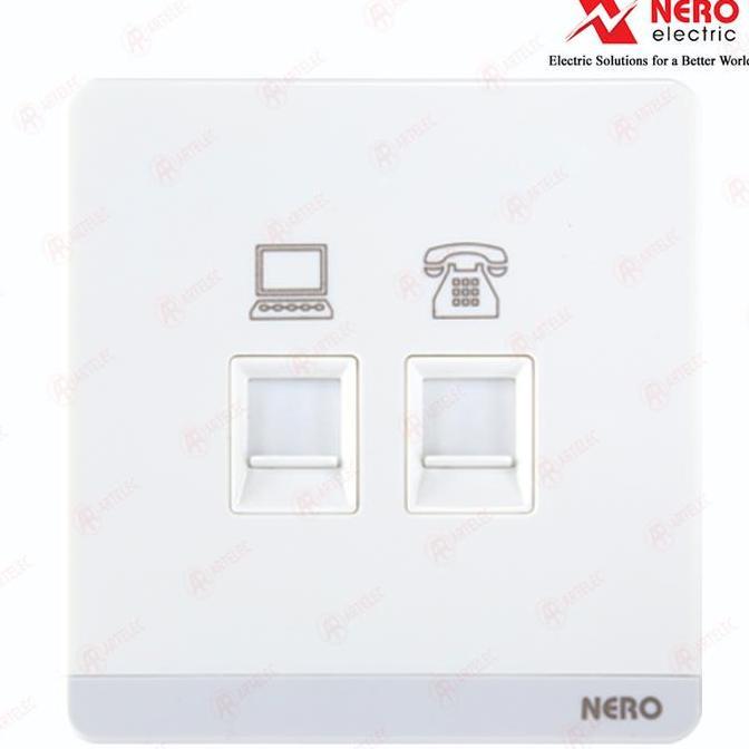 NERO TELEPHONE และ DATA CAT6 OUTLET DECORA Q7PHPCAW Q7PHPCA-W สีขาว READY TO SHIP