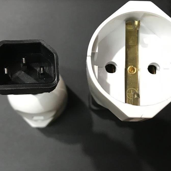 C14 3 Pin Plug Connector Socket Jack to CEE 7/7 Shuko Ground Plug