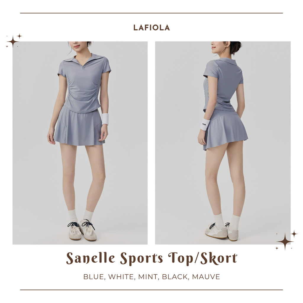 LAFIOLA - ชุดกีฬาผู้หญิงคอปก เสื้อกีฬาหรือกระโปรงกอล์ฟ Tennis Padel (SANELLE)