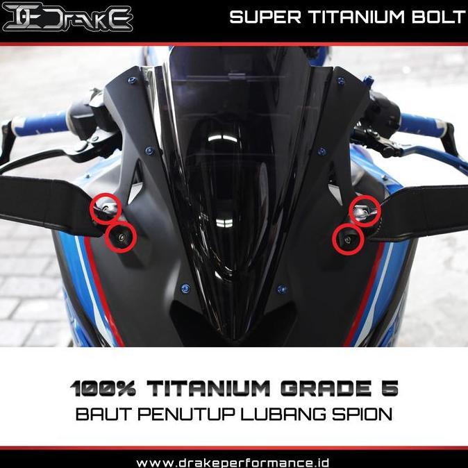 Drake สลักเกลียวไทเทเนียมสําหรับกระจกมองหลังฝาครอบ Zx25Rr ZX 25Rr Zx25R ZX 25R เดิม