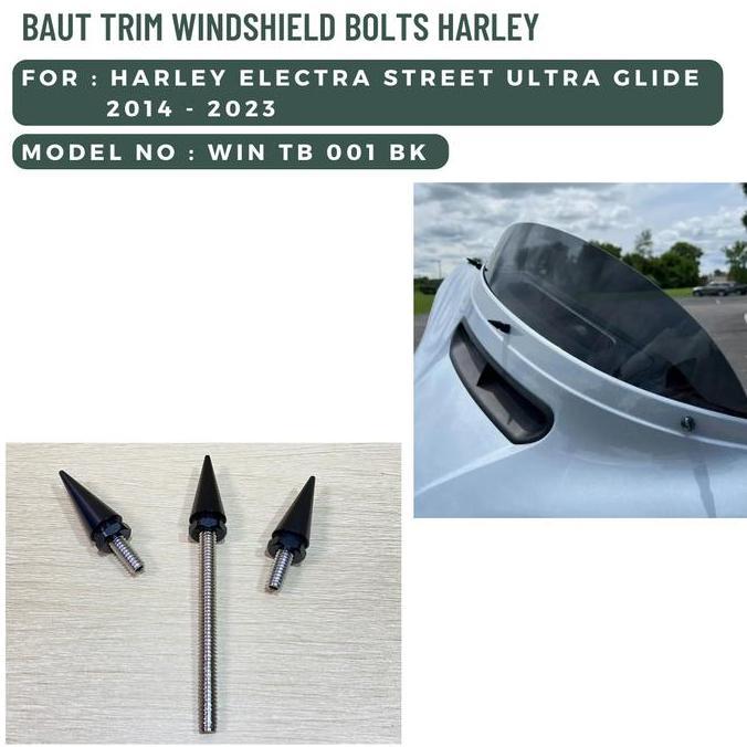 Harley Electra Street Ultra Win Tb 001 Bk สลักเกลียวกระจกหน้ารถคุณภาพสูง