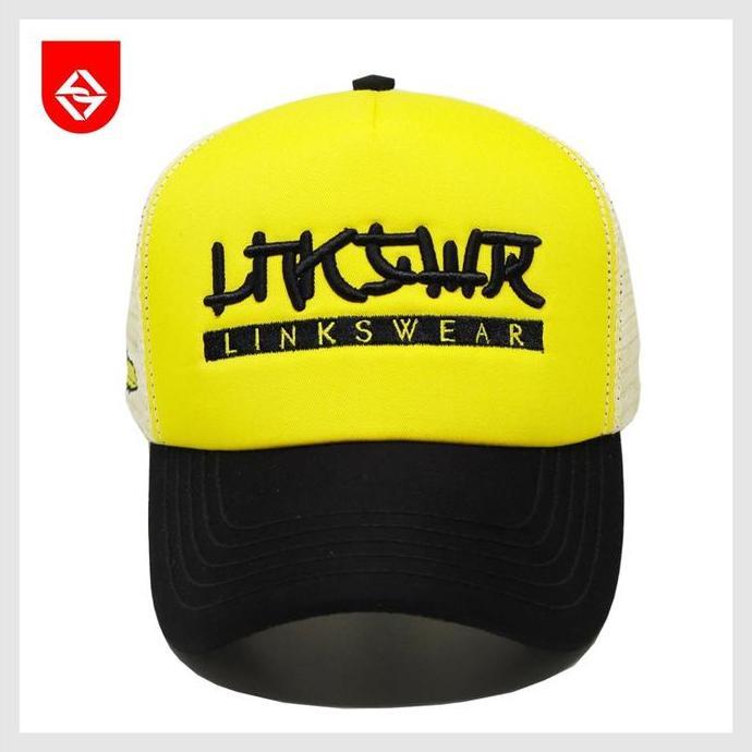 LINKSWEAR Original หมวกตาข่ายผู้ชาย Distro Trucker Hat Lotto โฟมสบายทุกขนาด 60-63 ซม.Visor 7 ซม.นีออ