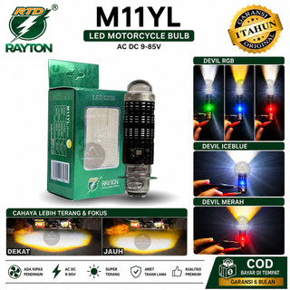 ORIGINAL LAMPU UTAMA H6 RTD RAYTON PLUS SENJA RGB 30 WATT JAUH DEKAT D3 TYPE M11YL LEBIH TERANG DAN PADAT CAHAYA