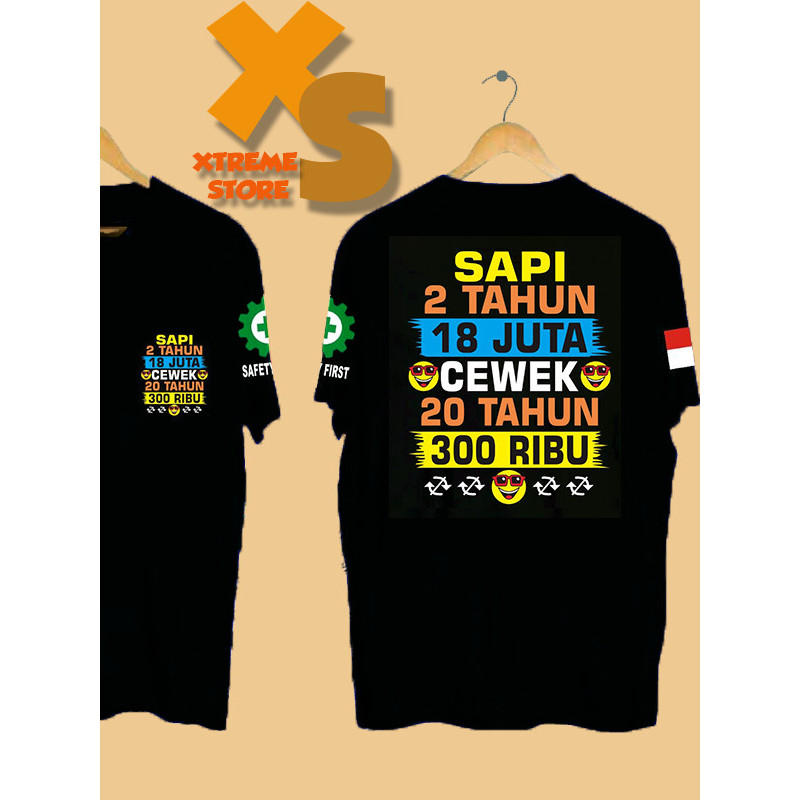 // DISTRO เสื้อยืดสําหรับผู้ชาย, COW 2 ปี, 18 MILLION, GIRLS 20 YEARS 300 THOUSAND // XTREME-STORE