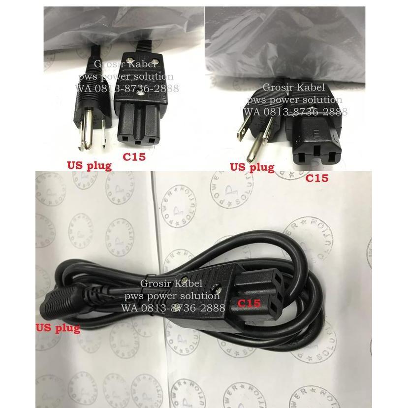 สายไฟ สายไฟ Ac ปลั๊ก US เป็น C15 10A-250V 1.8M