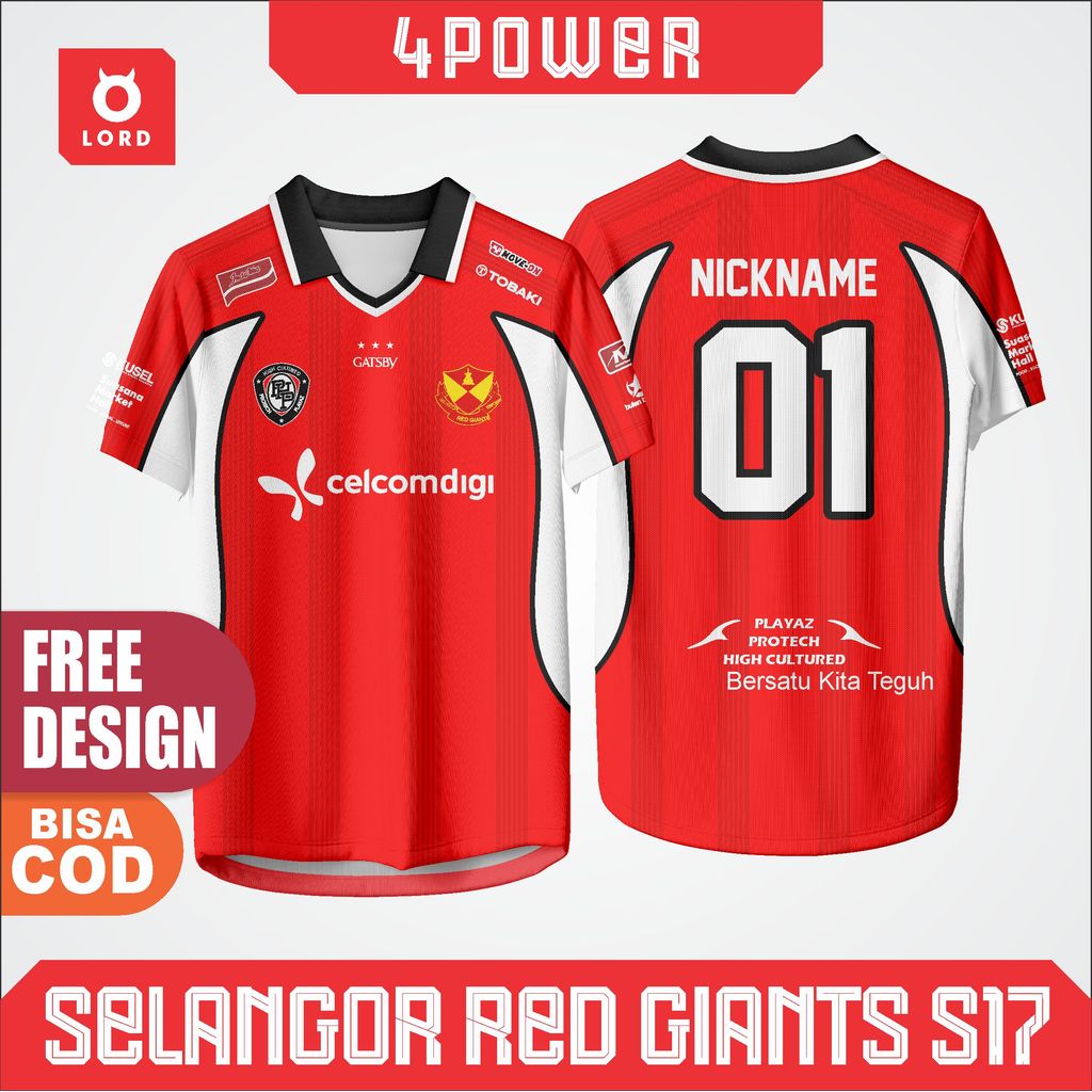 SRG ESPORTS SELANGOR RED GIANTS ESPORTS MALAYSIA ใหม่ 2026 MPL SEASON 16 MOBILE LEGENDS JERSEY