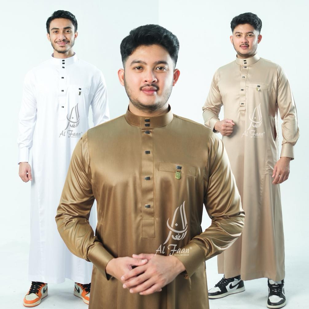 ผู้ชาย GAMIS ROBE, SLIMFIT POLYESTER KOREAN ROBE, MUSLIM MENS ROBE, ALFAAN GAMIS, MUSLIM เสื้อผ้าผู้