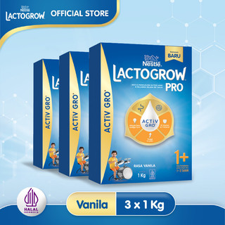 Nestle LACTOGROW PRO 1+ dengan ACTiVGRO Susu Vanila Box - 1000g x 3 [1-3 tahun] lactogrow lactogrow pro lactogrow pro 1+