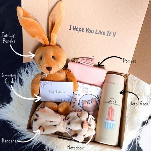 HAMPERS TOTEBAG RABBIT DOLL GIFT FOR GIRL, GIFT FOR BOYFRIEND, BIRTHDAY AS