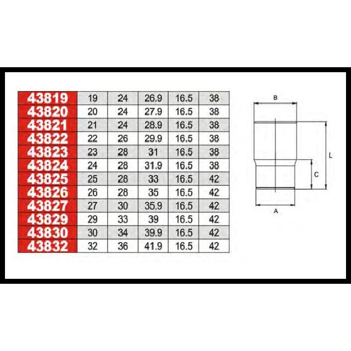 JTC 43812 SOCKET 1/2" DR 6PT SOCKET 12MM