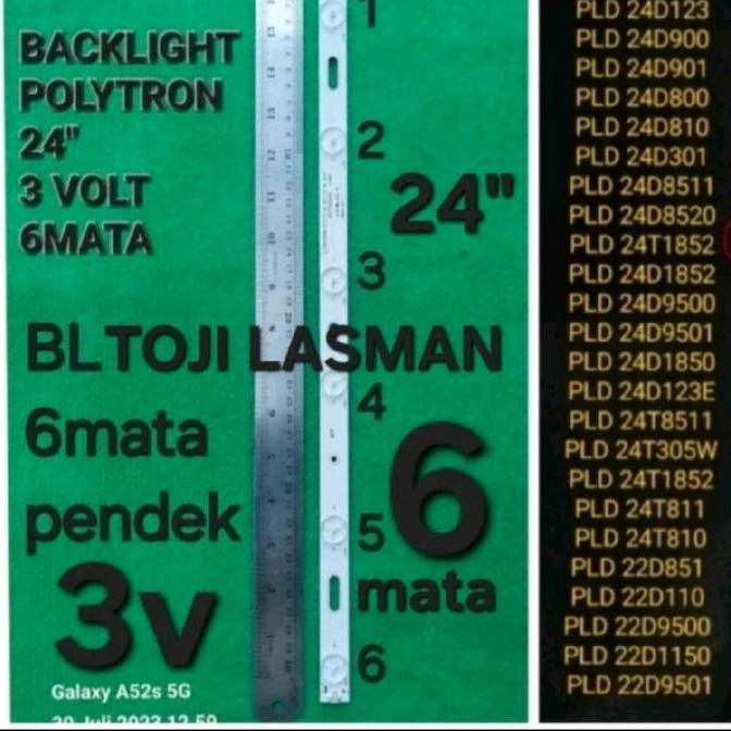 6 ตาสั้น 3V 24" Bl Backlight Polytron 24 Pld 24D123 24D900 24D901 24D800 24D810 24D301 24D8511 24D85