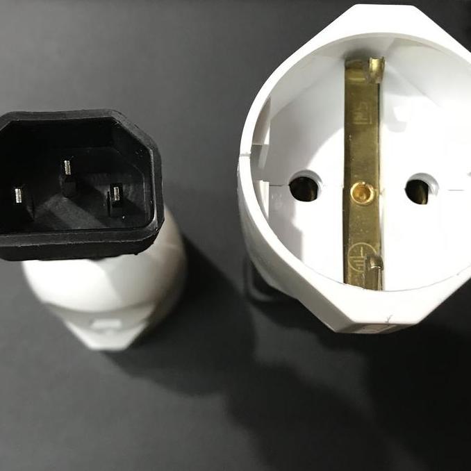 C14 3 Pin Plug Connector Socket Jack to CEE 7/7 Shuko Ground Plug