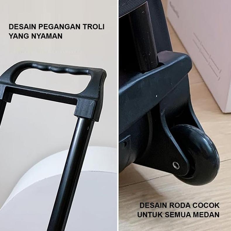 U-Living รถเข็น Duffel กระเป๋าเดินทางกระเป๋าเดินทางรถเข็นกระเป๋าเดินทาง 2 ล้อ 360 องศา Strong Handle