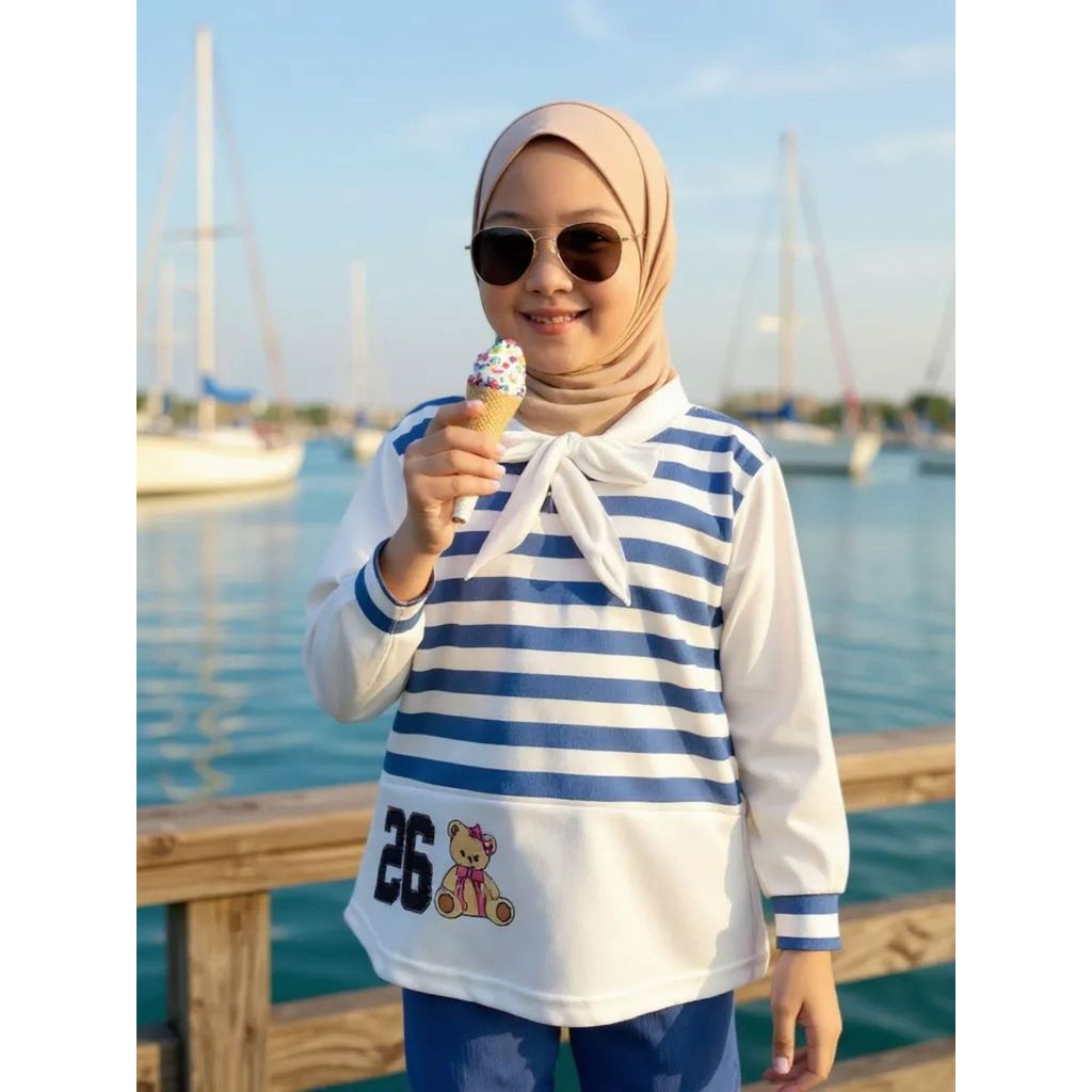 CKids ชุดเด็กหญิงลายทางแฟชั่นเบอร์ 26