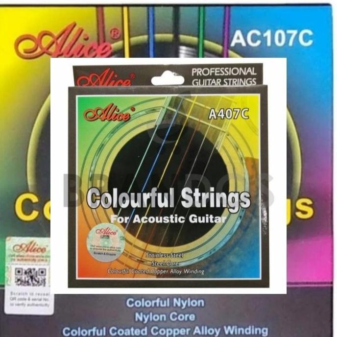 สายกีต้าร์โปร่งสีสันสดใส Alice 407c