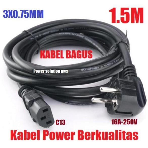 1.5M SNI CPU สายไฟ AC 3x0.75 มม.ความหนา EU PLUG C13 CORD