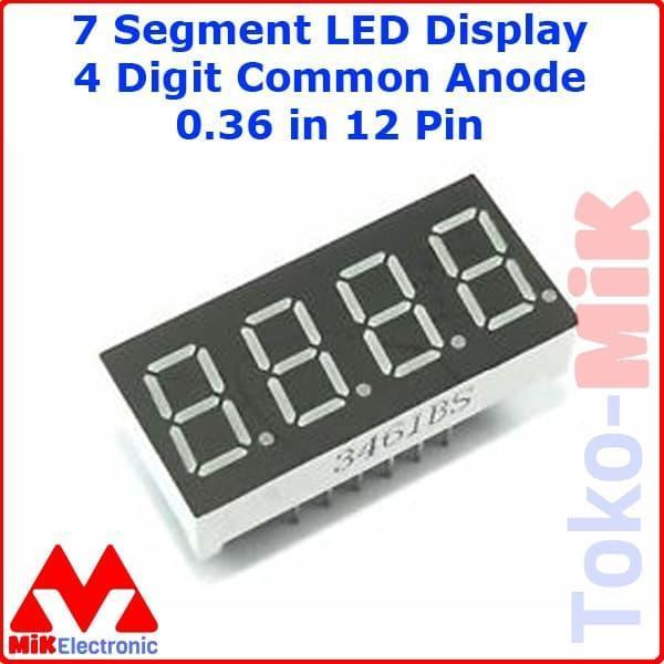 7 ส่วน / SEVEN SEGMENT LED DISPLAY 4 DIGIT COMMON ANODE 0.36 IN 12P