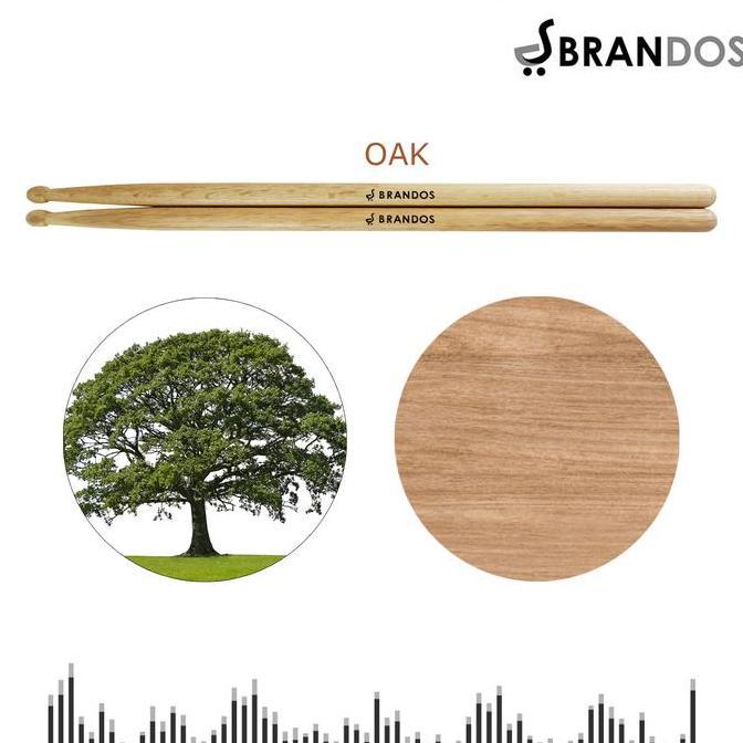 BRANDOS Drum Sticks ทําจากไม้ OAK ขนาด 5A STKD-52 นําเข้า Drum Sticks