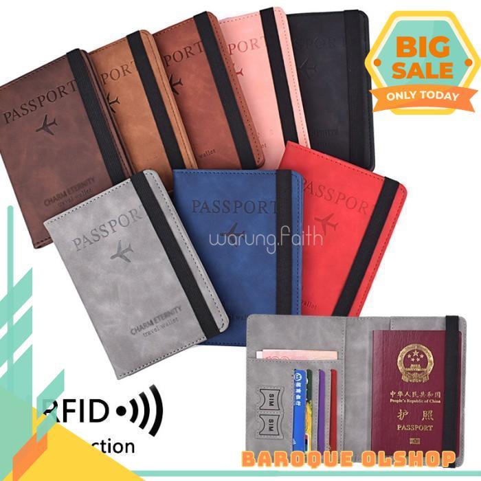 CARD ID HOLDER (PASPORT WALLET) / LEATHER PASSPORT TRAVEL WALLET RFID PROTECTION / TRAVEL WALLET PAS
