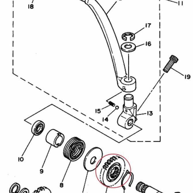 1W1-15641-00 เกียร์เกียร์ Kick Starter Selhan Kruk Rx King Original Ygp