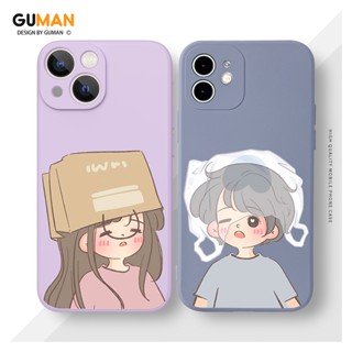 GUMAN เคสคู่ เคสไอโฟน คู่รัก กันกระแทกซิลิโคนนุ่มการ์ตูนน่ารักตลก เคสโทรศัพท์ Compatible for iPhone 15 14 13 12 11 Pro Max SE 2020 X XR XS 8 7 6 6S Plus พลัส XYM1800