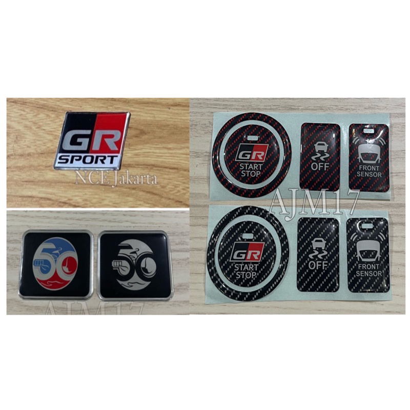 GR SPORT START STOP OFF FRONT SENSOR 5O RAISED สติ๊กเกอร์ TOYOTA YEAR
