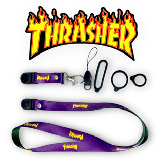 Thrasher LANYARD ที่แขวนโทรศัพท์มือถือ สีม่วง สีเขียว